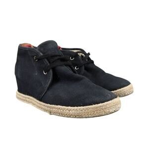 Aldo Shoes Women 6.5 Wedge Sneaker Canvas Espadrille Chukka Fashion Black Casual